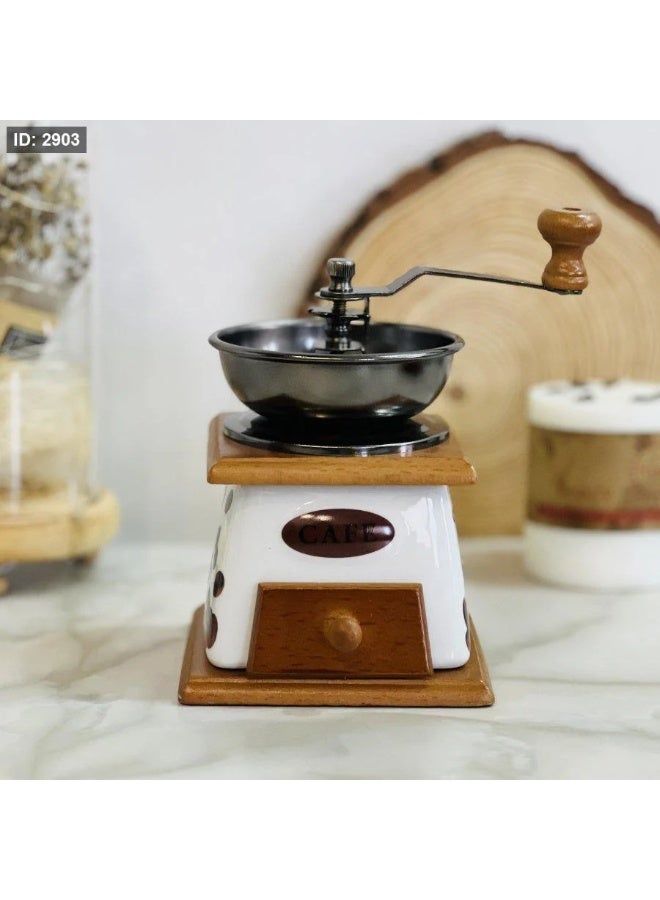A Classic-Designed Manual Coffee Bean Grinder With A Handle And Hand Crank For Espresso, Spices, And French Press Coffee. - Image 2